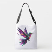 Colibrí Arcoíris Geométrico – Arte Moderno Vibrant クロスボディバッグ (裏面)