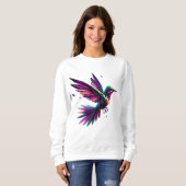 Colibrí Arcoíris Geométrico – Arte Moderno Vibrant スウェットシャツ (正面フル)