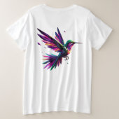 Colibrí Arcoíris Geométrico – Arte Moderno Vibrant プラスサイズTシャツ (デザイン裏面)