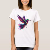 Colibrí Arcoíris Geométrico – Arte Moderno Vibrant Tシャツ (正面)
