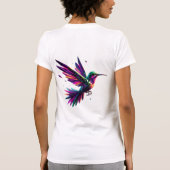 Colibrí Arcoíris Geométrico – Arte Moderno Vibrant Tシャツ (裏面)
