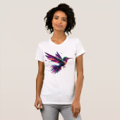 Colibrí Arcoíris Geométrico – Arte Moderno Vibrant Tシャツ (正面フル)