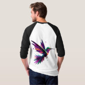 Colibrí Arcoíris Geométrico – Arte Moderno Vibrant Tシャツ (裏面フル)