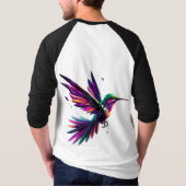 Colibrí Arcoíris Geométrico – Arte Moderno Vibrant Tシャツ (裏面)