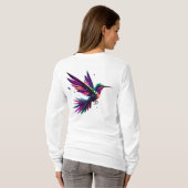 Colibrí Arcoíris Geométrico – Arte Moderno Vibrant Tシャツ (裏面フル)