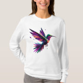 Colibrí Arcoíris Geométrico – Arte Moderno Vibrant Tシャツ (正面)