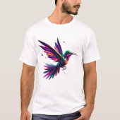Colibrí Arcoíris Geométrico – Arte Moderno Vibrant Tシャツ (正面)