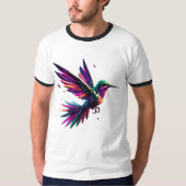 Colibrí Arcoíris Geométrico – Arte Moderno Vibrant Tシャツ (正面)