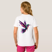 Colibrí Arcoíris Geométrico – Arte Moderno Vibrant Tシャツ (裏面フル)