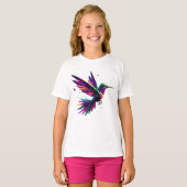 Colibrí Arcoíris Geométrico – Arte Moderno Vibrant Tシャツ (正面フル)