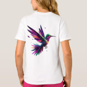 Colibrí Arcoíris Geométrico – Arte Moderno Vibrant Tシャツ (裏面)