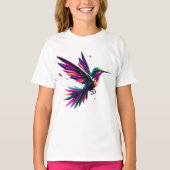 Colibrí Arcoíris Geométrico – Arte Moderno Vibrant Tシャツ (正面)