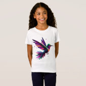 Colibrí Arcoíris Geométrico – Arte Moderno Vibrant Tシャツ (正面フル)