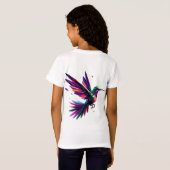 Colibrí Arcoíris Geométrico – Arte Moderno Vibrant Tシャツ (裏面フル)