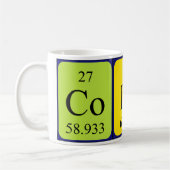 Colinの周期表の名前のマグ コーヒーマグカップ (左)