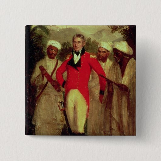 Colinマッケンジーおよび彼のインドのpandits大佐 缶バッジ (正面)