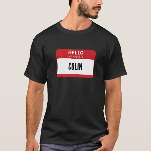 Colin NameタグHello My Name Is Colin Tシャツ (正面)