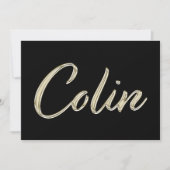 Colin Name white gold Handwriting Karte カード (正面)