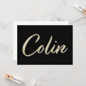 Colin Name white gold Handwriting Karte カード (正面/裏面インサイチュ)