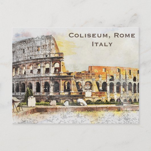 Coliseum，ローマ，イタリアのヴィンテージ旅行観光客追加P ポストカード (正面)