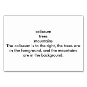 Coliseum Trees Mountains Custom Flash Cards テーブルナンバー (裏面)