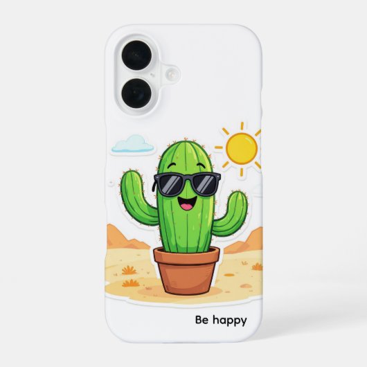 Coll Cactus |幸せを感じる iPhone 16ケース (裏面)