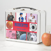 COLLAGEフォトランチボックスピンク、パープルカスタマイズト メタルランチボックス (インサイチュ)