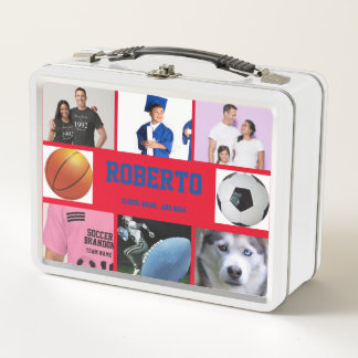 COLLAGEフォトランチボックスピンク、パープルカスタマイズト メタルランチボックス