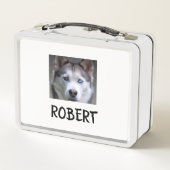 COLLAGEフォトランチボックスブラックブルーへカスタマイズ メタルランチボックス (裏面)