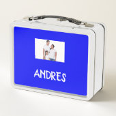 COLLAGEフォトランチボックスブルーレッドへカスタマイズ メタルランチボックス (裏面)