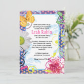 COLLAGE熱狂するバルミツワーパーティーカード 招待状 (スタンド正面)