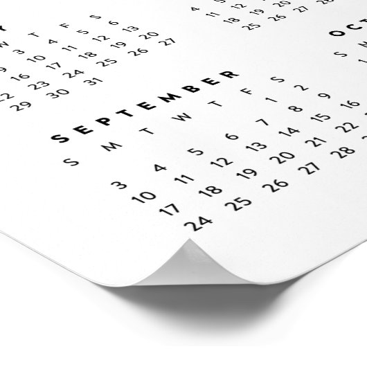 Collage ミニマル 16x24 2017年フォトカレンダー ポスター (角)