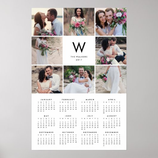 Collage ミニマル 16x24 2017年フォトカレンダー ポスター (正面)