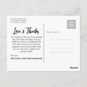 Collage モダン 4写真結婚S Thank You ポストカード (裏面)