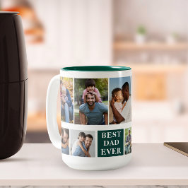 Collage 10 Photos Best Dad Ever, Funny Mug For Dad ツートーンマグカップ