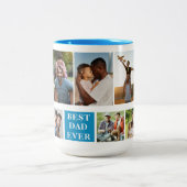 Collage 10 Photos Best Dad Ever, Funny Mug For Dad ツートーンマグカップ (中央)