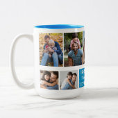 Collage 10 Photos Best Dad Ever, Funny Mug For Dad ツートーンマグカップ (左)