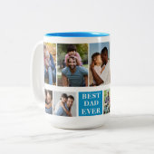 Collage 10 Photos Best Dad Ever, Funny Mug For Dad ツートーンマグカップ (正面左)