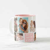 Collage 10 Photos Best Mom Ever ツートーンマグカップ (正面左)