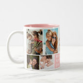 Collage 10 Photos Best Mom Ever ツートーンマグカップ (左)