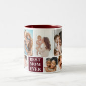 Collage 10 Photos Best Mom Ever ツートーンマグカップ (中央)