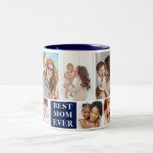 Collage 10 Photos Best Mom Ever ツートーンマグカップ (中央)