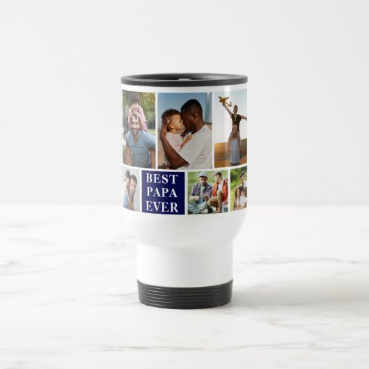Collage 10 Photos Best Papa Ever トラベルマグ (中央)