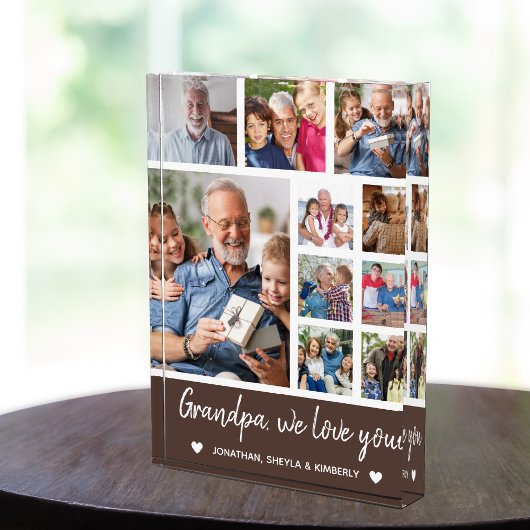 Collage 10 Photos Grandpa We Love you フォトブロック