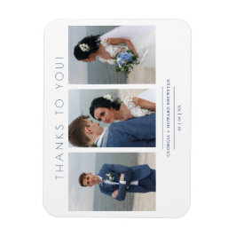 Collage 3写真モダンのミニマル結婚リストスクリプト マグネット