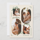 collage 4フォト数々の写真Bows Green Oval写真 シーズンカード (正面)