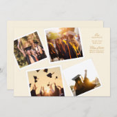 collage 4 photo frame elegant our graduate school 案内状 (正面/裏面)