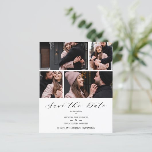 Collage 4 Photos Modern Couple Wedding (スタンド正面)