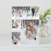 Collage 5エレガント photo Newlywed's 結婚 Thank you カード (スタンド正面)