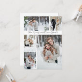 Collage 5エレガント photo Newlywed's 結婚 Thank you カード (正面/裏面インサイチュ)